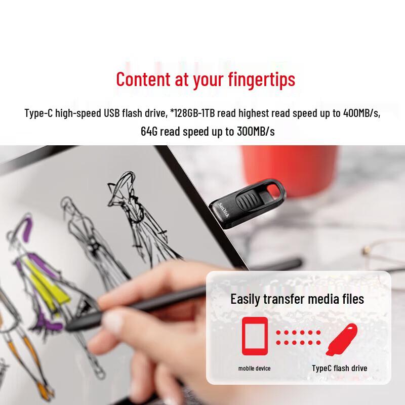 SanDisk CZ480 64GB USB 3.2 Type-C Flash Drive