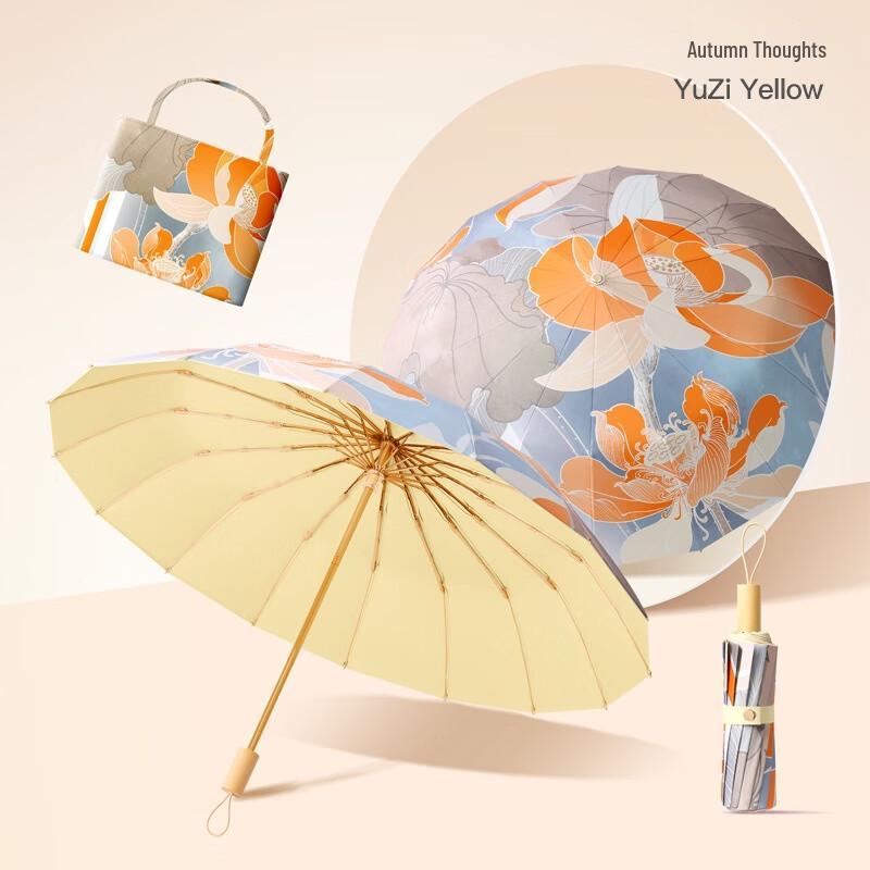 Zoyou 16-Rib Tri-Fold UV Protection Umbrella