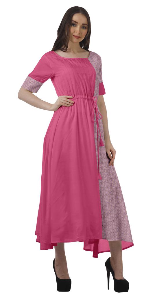 Moomaya Sukienka z krótkim rękawem, wizytowa, wiskozowa santoon, z dekoltem scoop dla