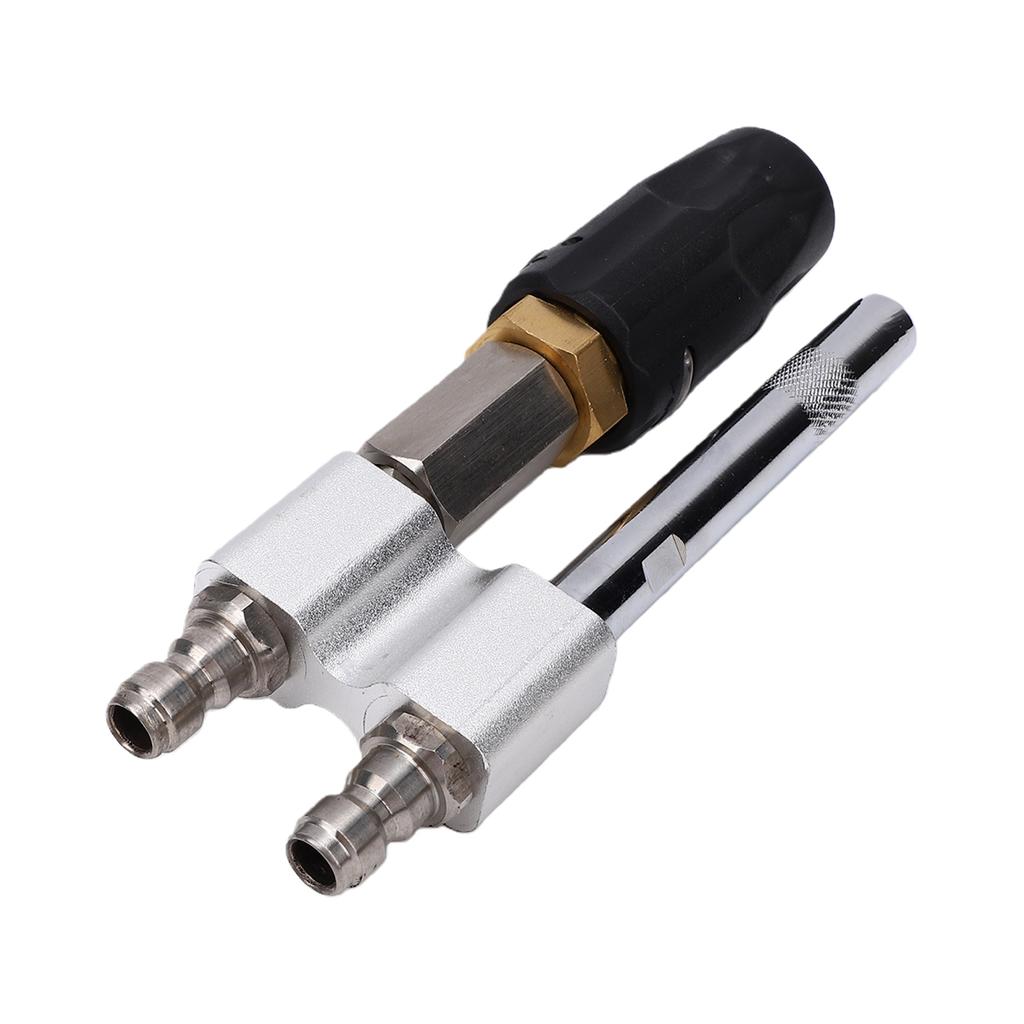 Adjustable Downstream Soft Wash Nozzle 2 In 1 Long Reach Soap Twist Nozzle 0 To 60 Degrees Spray Pattern with 1 4 Inch