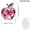 Acrylic Apple-Shaped Table Ornament with Floral Landscape Design 2D