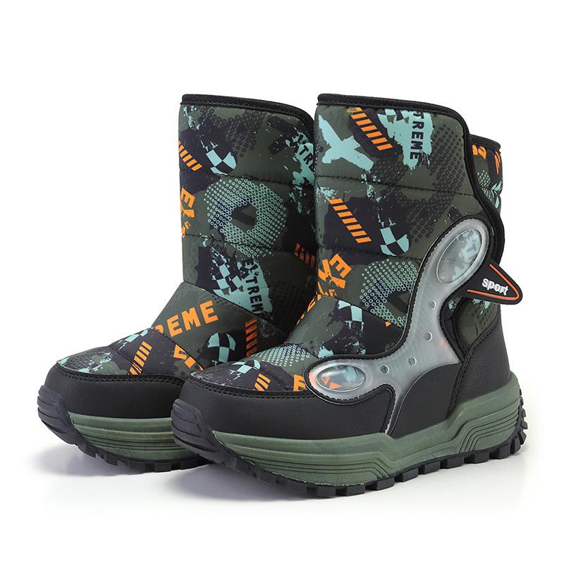 Children's Snow Boots Classmates New Velvet Thickened Warm Outdoor Claw High Boots Velcro Casual Shoes