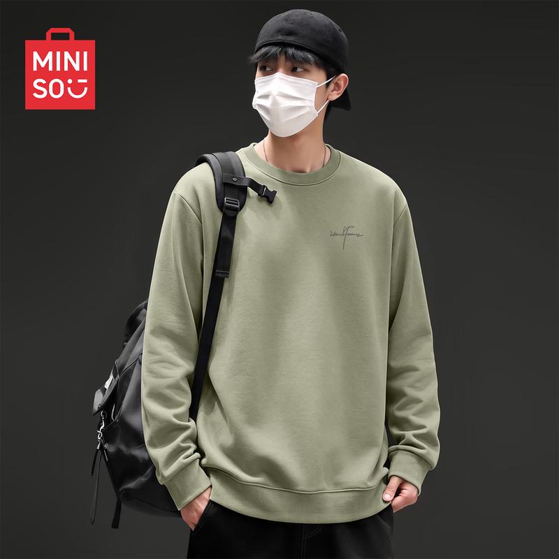 MINISO Minimalist Oversized Crewneck Pullover Sweatshirt