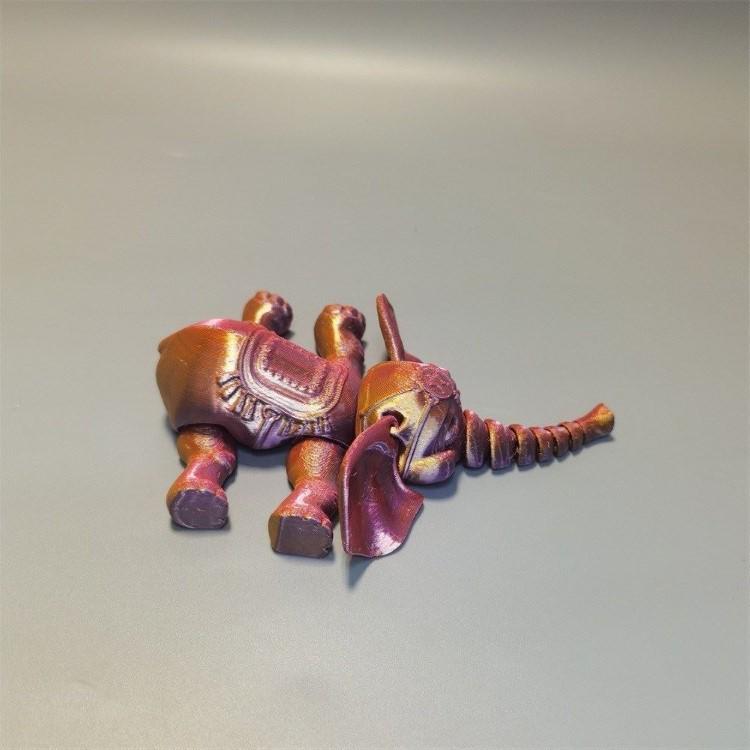 3D Printed Baby Elephant Figurine - Micro Landscape Ornament & Gift Model