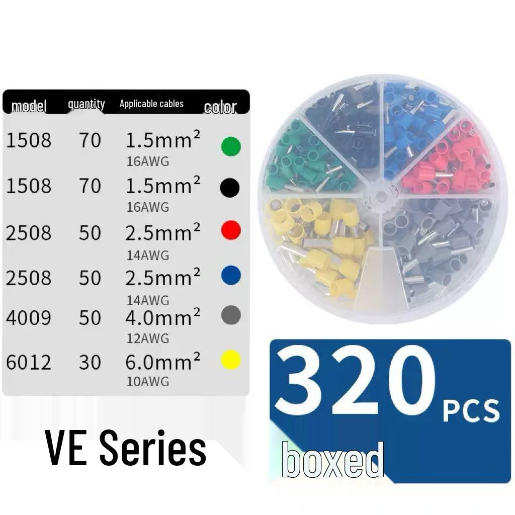 

VE Набір клем холодного пресування трубчастого типу з мідною коробкою для зберігання, з єднувач для проводів, обтискні кліщі та панель перемикачів.