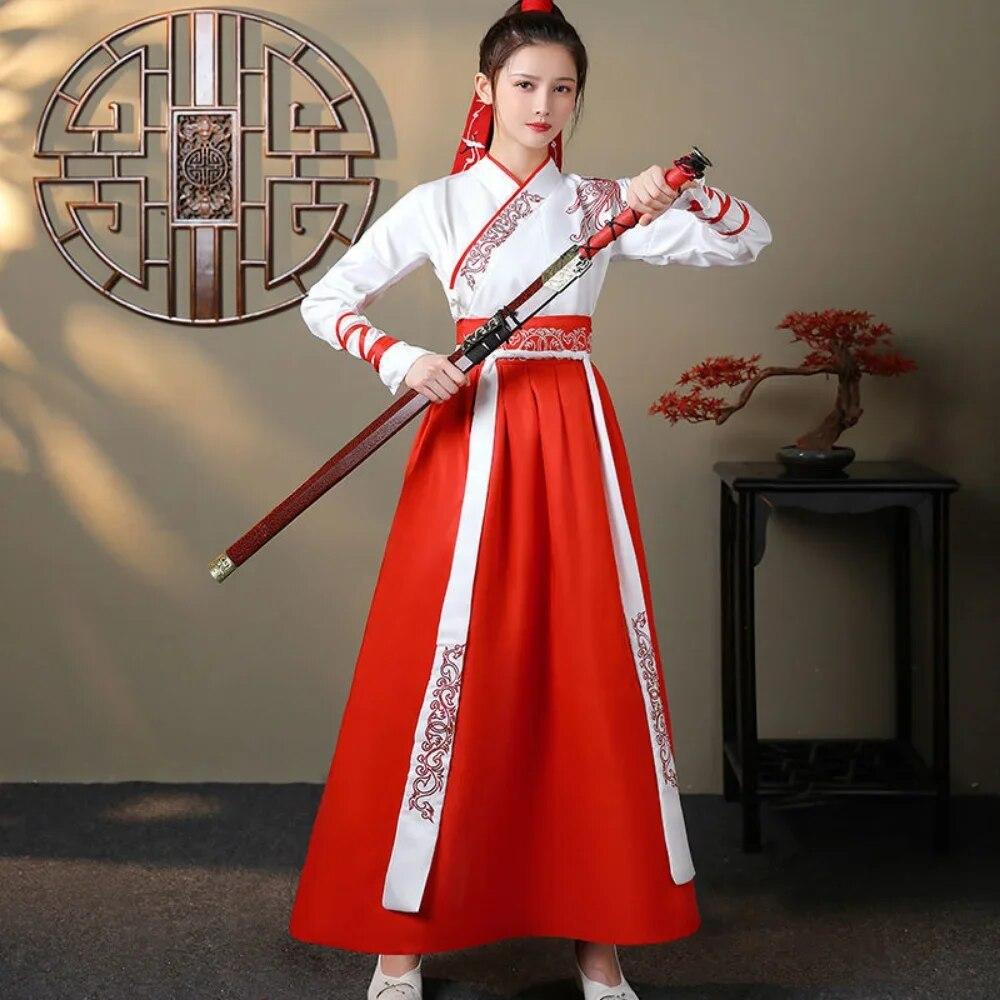 Čínské šaty Hanfu Ženy Oblečení Vintage Etnický styl Móda Oblečení Elegantní Streetwear Neformální čínské tradiční šaty