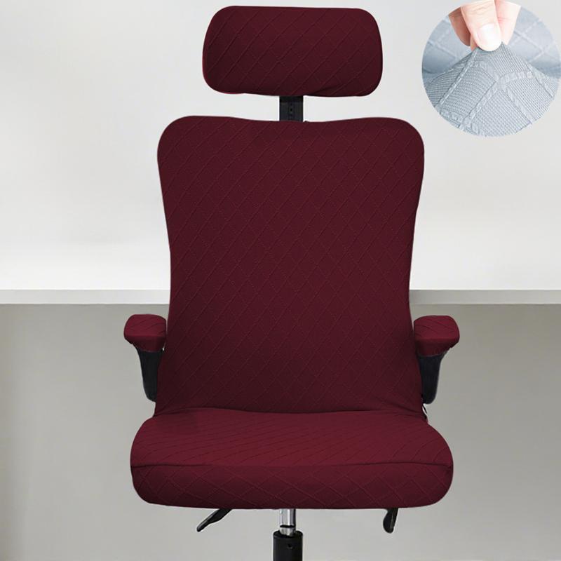 3Pcs/Set Computer Swivel Chair Cover Universal Ergonomic Game Chair Cover with Headrest Armrest Cover for Office Home
