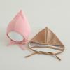 Solid Color Baby Ear Protection Cap Cute Cartoon Infant Princess Bonnet Spring Autumn Warm Cotton Lining Hat Kids