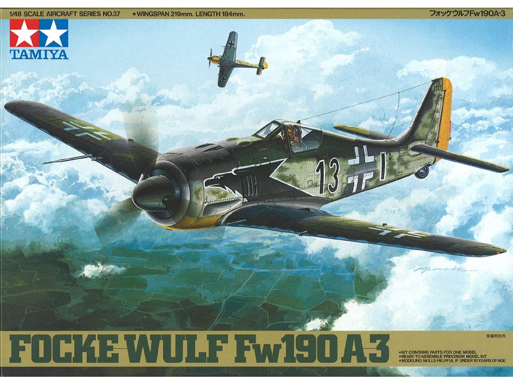 Tamiya 1/48 Majstrovská séria č.. 37 nemecká Luftwaffe Focke-Wulf Fw190 A-3 Plastikový modelový set 61037
