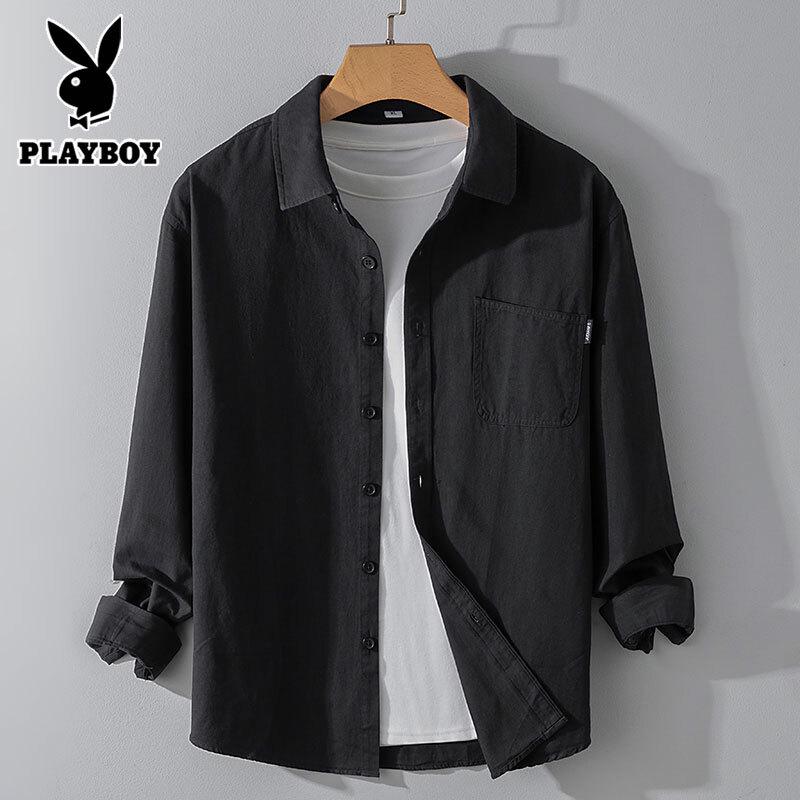 Playboy Men's Pure Cotton Long Sleeve Casual Shirt