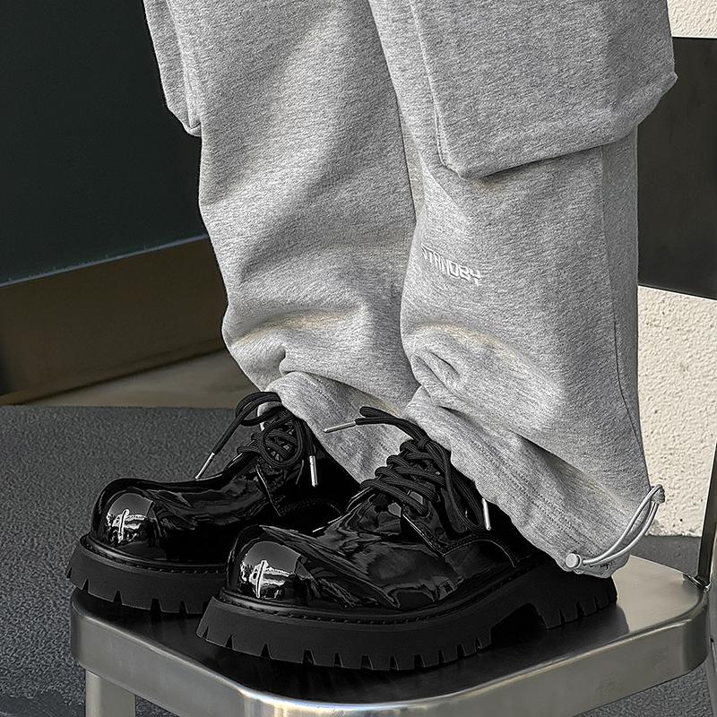 Módní italské pánské ležérní kožené boty Oxford se silnou podrážkou, prodyšná klasická nízká obuv pro volný čas, pohodlná značková obuv Derby