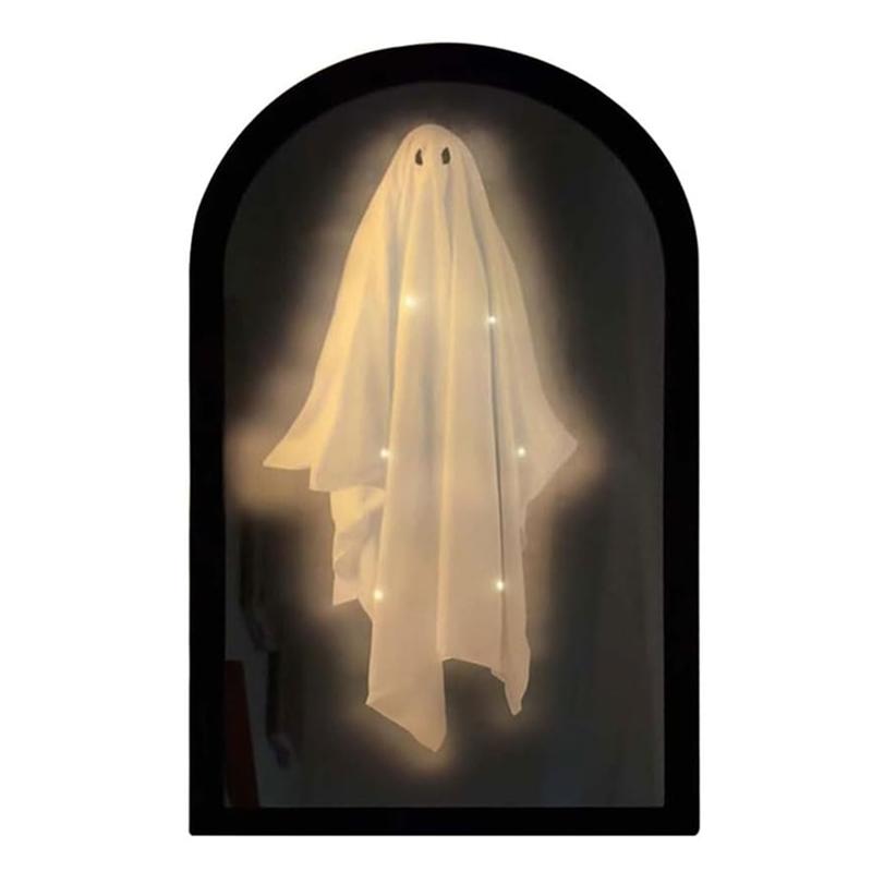 

A84E-Хэллоуин Новинка Зеркало-призрак со светодиодной подсветкой Голографический декор Для помещений, Спальни, Кухни, Камина