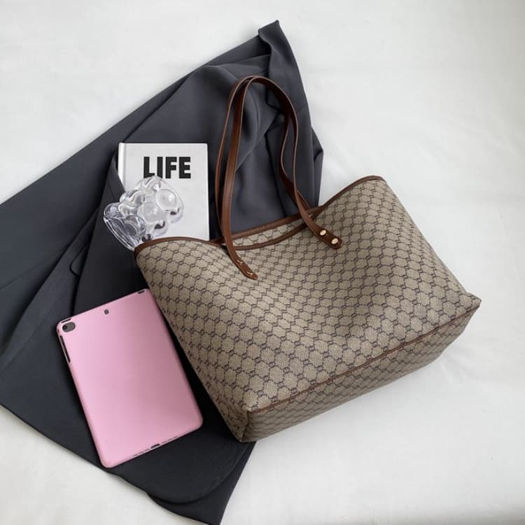 Printed light luxury fashion pattern shoulder bag tote bag