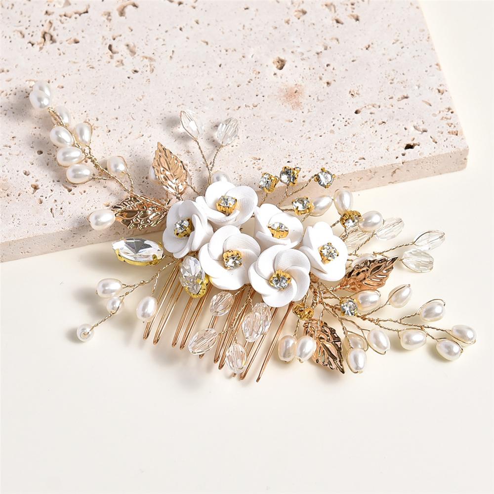 Flower Bridal Hair Comb Vintage Hair Accessories Wedding Party Bride Hair Clips  for Women