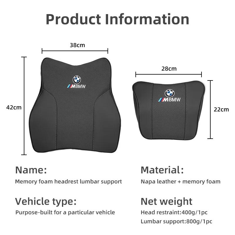 Nytt bilsete hodestøtte nakkestøtte brodert minneskum korsryggpute for BMW M X1 X3 X5 X6 X7 E30 E90 M3 E84 E83 F25 E