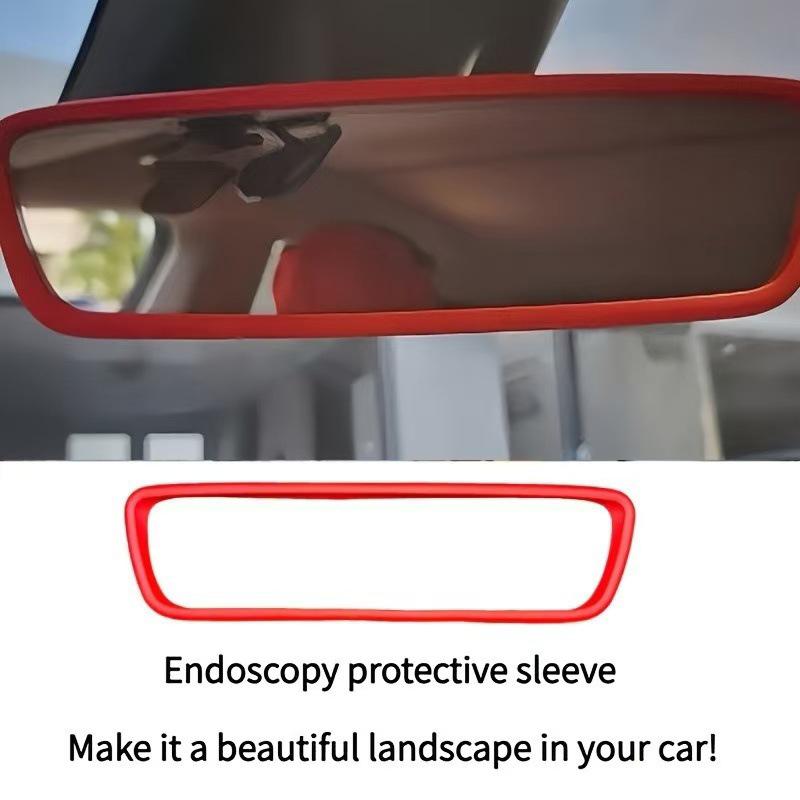 Heißer Verkauf Für Model 3 Y Highland Juniper 2019-2026 Silikon Rückspiegel Schutzrahmen Mittelkonsole Rückspiegelabdeckung