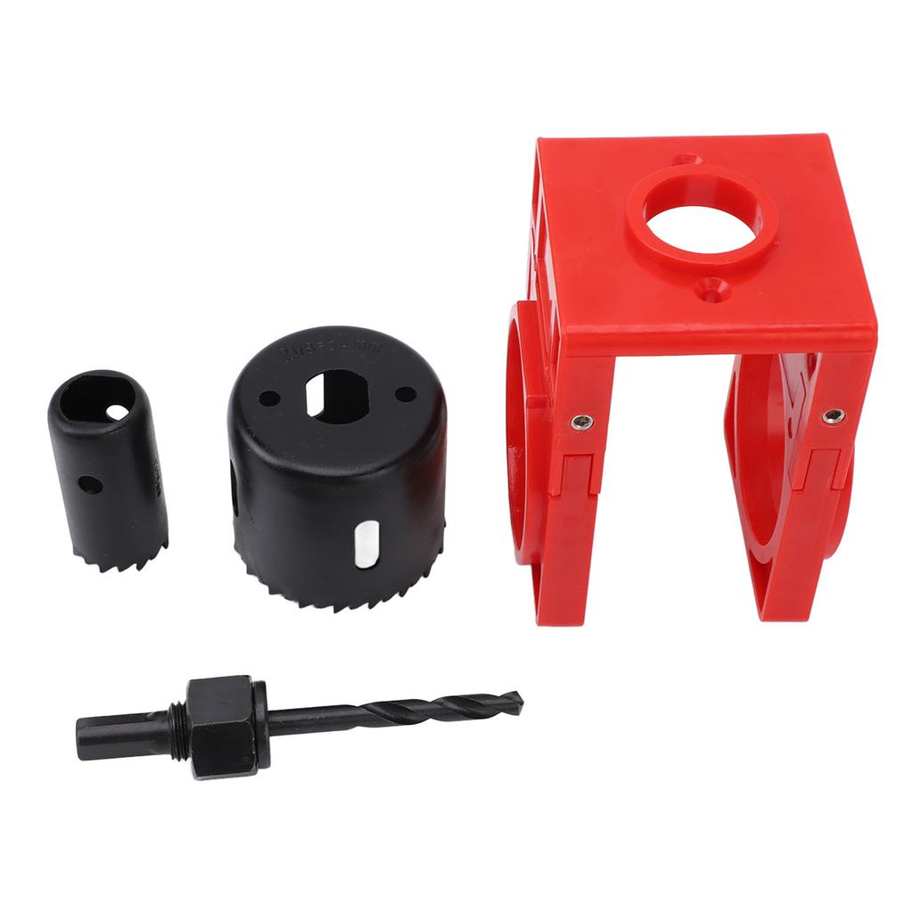 Lock Installation Kit with Guide Template Carbon Steel Plastic Door Hole Saw Kit for Wooden Doors