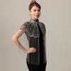 Luxury Long Tassels Indian Shawl with Beadwork And Soft Polyester Fabric Bohemian Fringe Evening Wrap