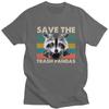 Save The Trash Pandas Raccoon Graphic Tee for Unisex Casual Short Sleeve T-Shirt