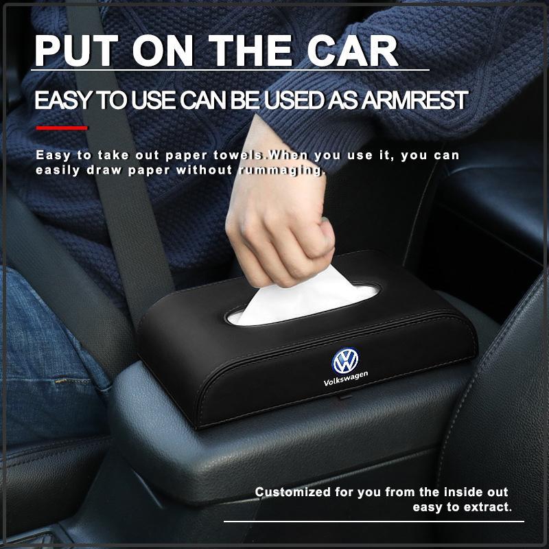 1Pcs Car Tissue Box Holder Armrest Box Storage Case Car Accessories For Volkswagen Golf-5 6 7 MK6 Jetta Lavida Polo Tiguan Passat B5 B6 B7