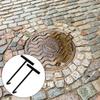 10mm Manhole Lid Opener Manhole Hook with Comfortable Grip Handle for Constructions Workers Quick Lid Handling