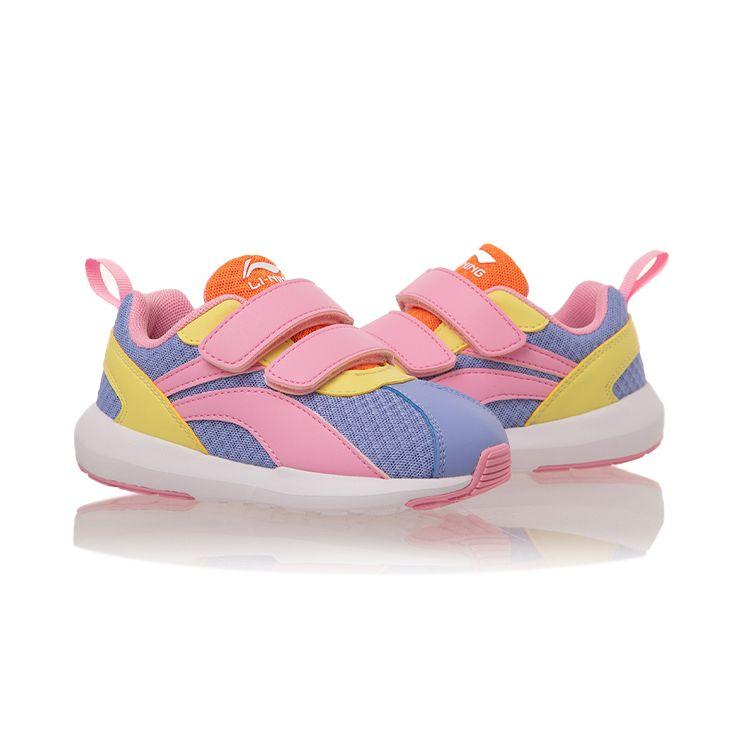 Li Ning Sports Lifestyle Series Non-Slip Wear-Resistant Casual Shoes Kids Sneakers Pink Blue YKAP148-32