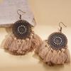 Round Short Tassel Ear Hooks, High-end Earrings, Bohemian Earrings