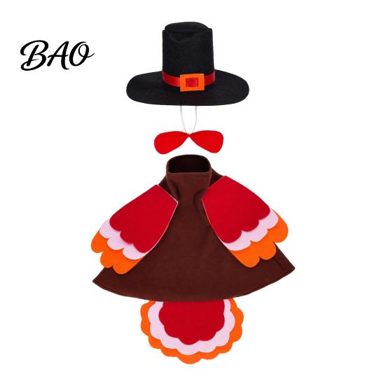 Turkey Goose Outfit 1 Set Outfit, Thanksgiving Porch Costume, with Top Reusable Lawn Decor Hat And Wings for 23 Inch Statue, Yard Fall Holiday