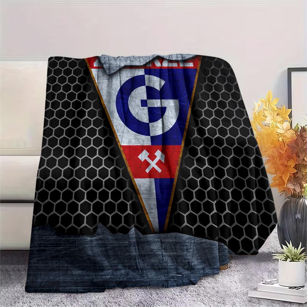 Górnik Zabrze Print Flannel Blanket, High Quality Comfortable for All Seasons, Home Decor, Warmth and Comfort