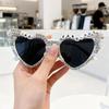 Heart-Shaped Women's Party Sunglasses with Pearls - Stylish Glasses for Weddings and Birthdays.