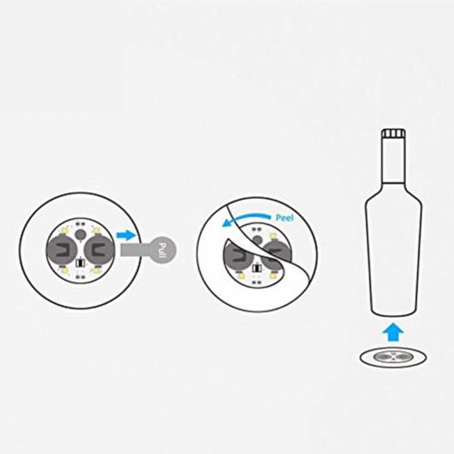 10 Bottle Sticker Coaster Lights, Battery-Powered LED Party Drink Cup Mats for Christmas, Vase, New Year, and Halloween Decorations (Multicolor)