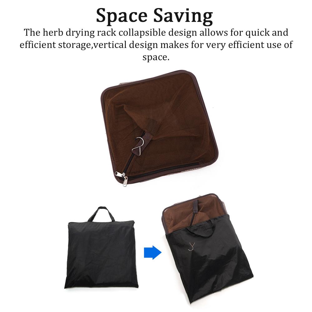 Outdoors Drying Net Foldable Drying Rack 4 Layers Fish Mesh with U-Shape Zippers and Hooks for