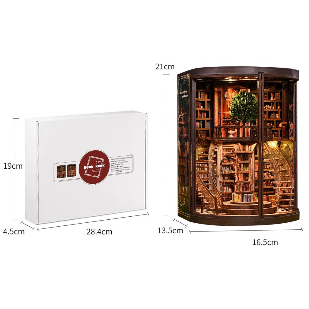 CRESYMME Miniaturhaus Puppenhaus Bücherregal Holz DIY 3D Hobby Handgefertigtes Set, (Zeit-Tickendes Bücherregal)