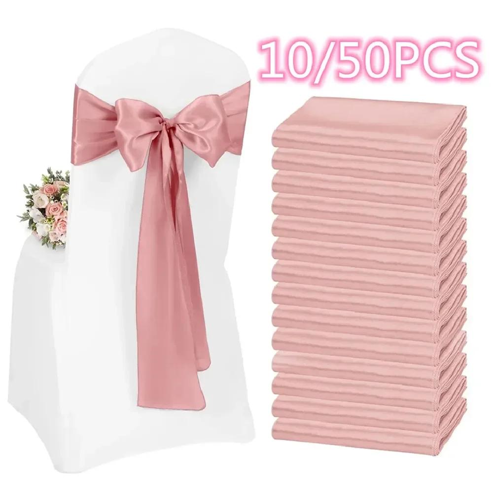 Wedding Decoration Satin Chair Sash Colour Design Bow Tie Birthday Party Festival Hotel Show Shiny Look Luxury Dining Room