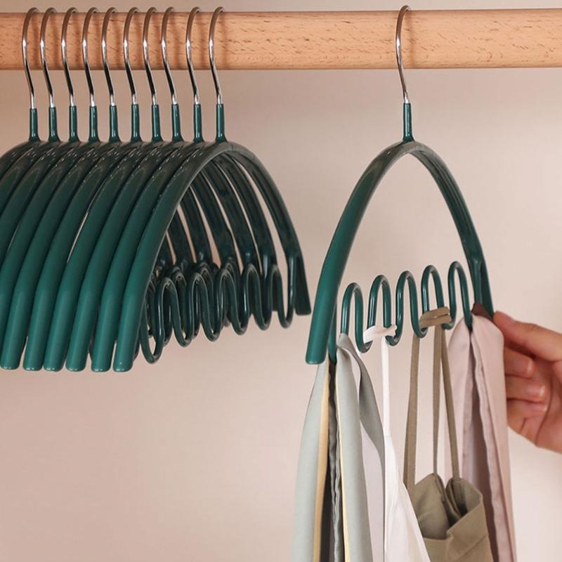 10pcs Wave Clothes Hangers Multifunctional Drying Rack Closet Storage Organization for Closet Space Saving