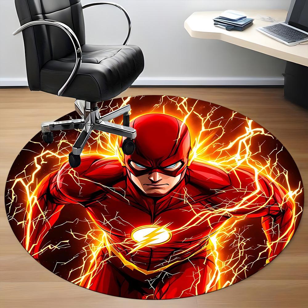 1pc Flash Lightning Office Round Area Rug, Under Office Chairs Bedroom Living Room Home Decor, Room Deco, Available In Various Sizes