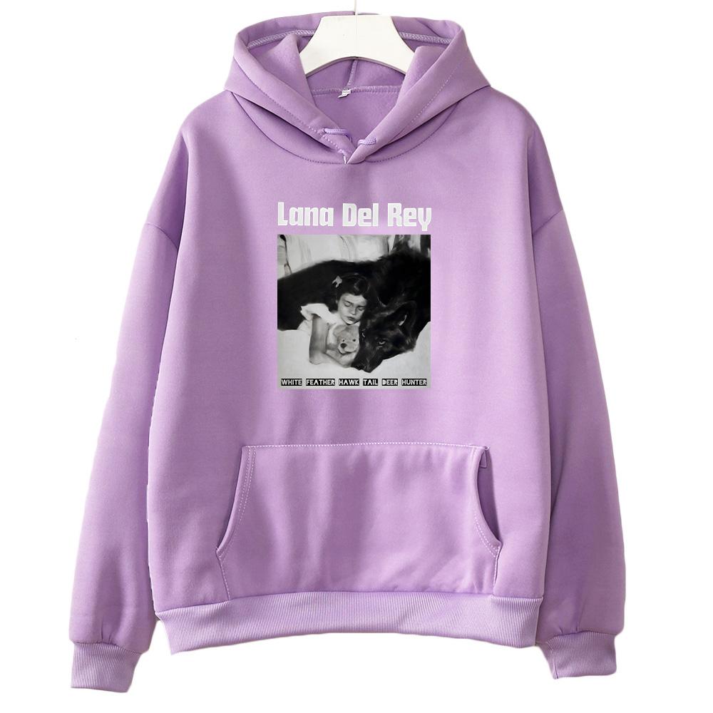 White Feather Hawk Tail Deer Hunter Lana Del Rey Hoodies Gift Apparel Hoody Long Sleeve Retro Harajuku Graphic Clothing Unisex