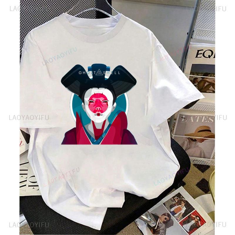 Ghost In The Shell Kusanagi Motoko Anime Graphic Tshirt Unisex Vintage Unisexga Casual Loose Polyester Harajuku Print Unisex Tops
