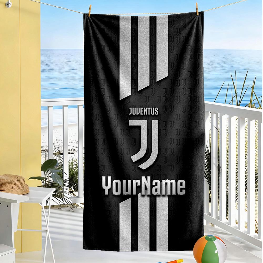 Juventus Customize Your Name Beach Towel High Absorbency & Quick-Dry Suitable for Sports Travel Swimming Yoga Bathroom Beach And Pool