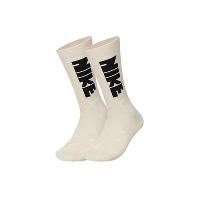 Everyday Essentials Crew Logo Jacquard Sports Socks One Pair Coconut Milk Men's DQ0788-219