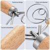 13 Inch Oak Handle Milk Baking Flour Mixer Flour Mixer Danish Dough Mixing Rod Stainless Steel Coil Hand Blender Cooking Tool