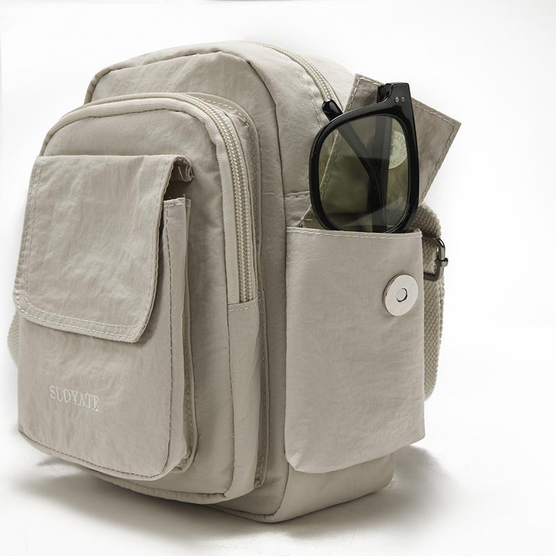 Small Square Bag Women's Shoulder Bag Water-Repellent Nylon Crossbody Bag