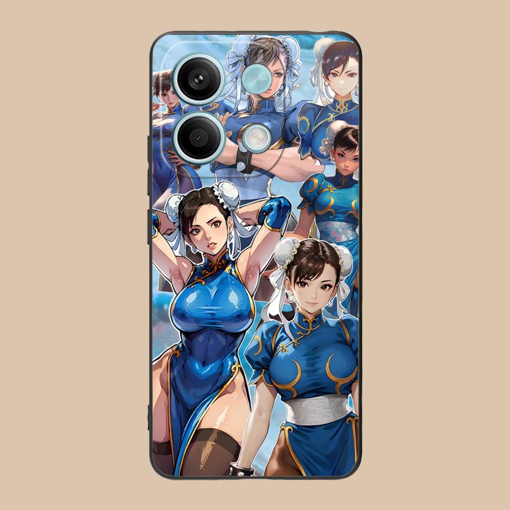 Street Fighter Chunli Phone Case for POCO F7 F6 F5 F4 F3 F2 Pro GT C75 C71 C65 C61 C40 Pro Ultra Colorful Printing Cover Pretty