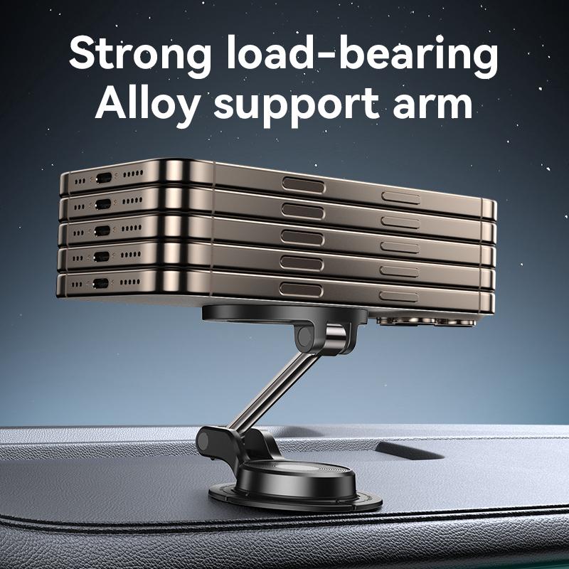 YESIDO C218 Compitable with Magsafe Car Phone Mount Stand Dual Axis Folding 360 Degree Rotating Magnetic Holder