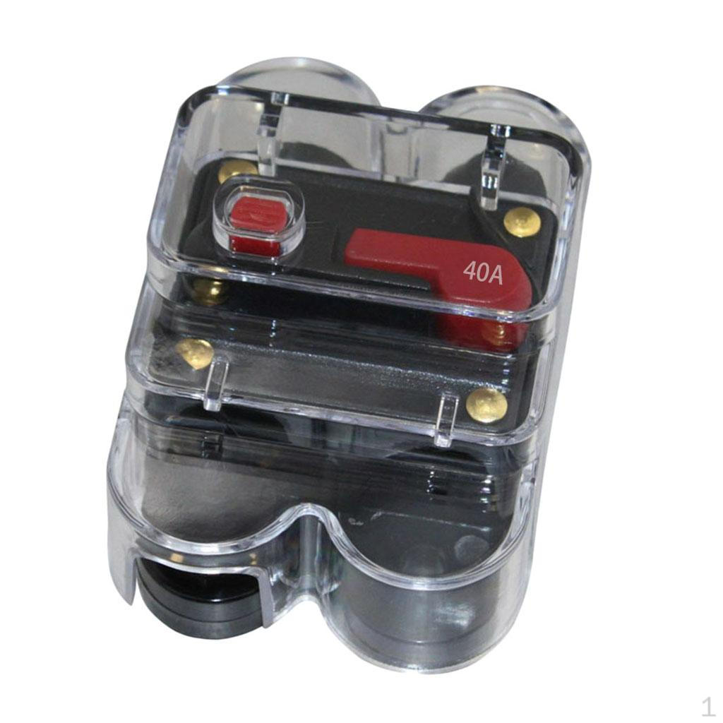 12V-24V DC Manual Stereo Audio Circuit Breaker Holder For Auto Car 40-30 40A