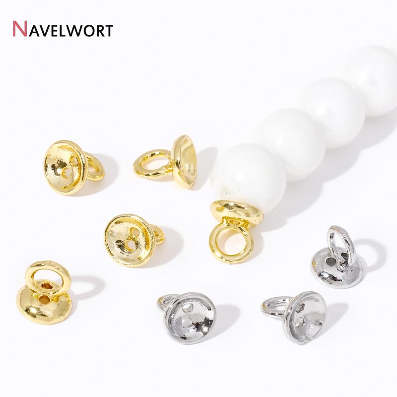 10/20Pcs Gold Plated Brass Crimp Beads,End Caps For Jewelry Making,Caps For Bracelet,Supplies For Jewelry,DIY Accessories