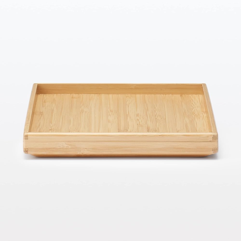 MUJI Stackable Bamboo Rectangular Storage Box with Half Lid, 26cm (W) X 185cm (D) X 25cm (H), Item