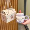 Send Girls Graduation Souvenir High-value Creative Cake Ceramic Mug with Lid Gift Souvenir