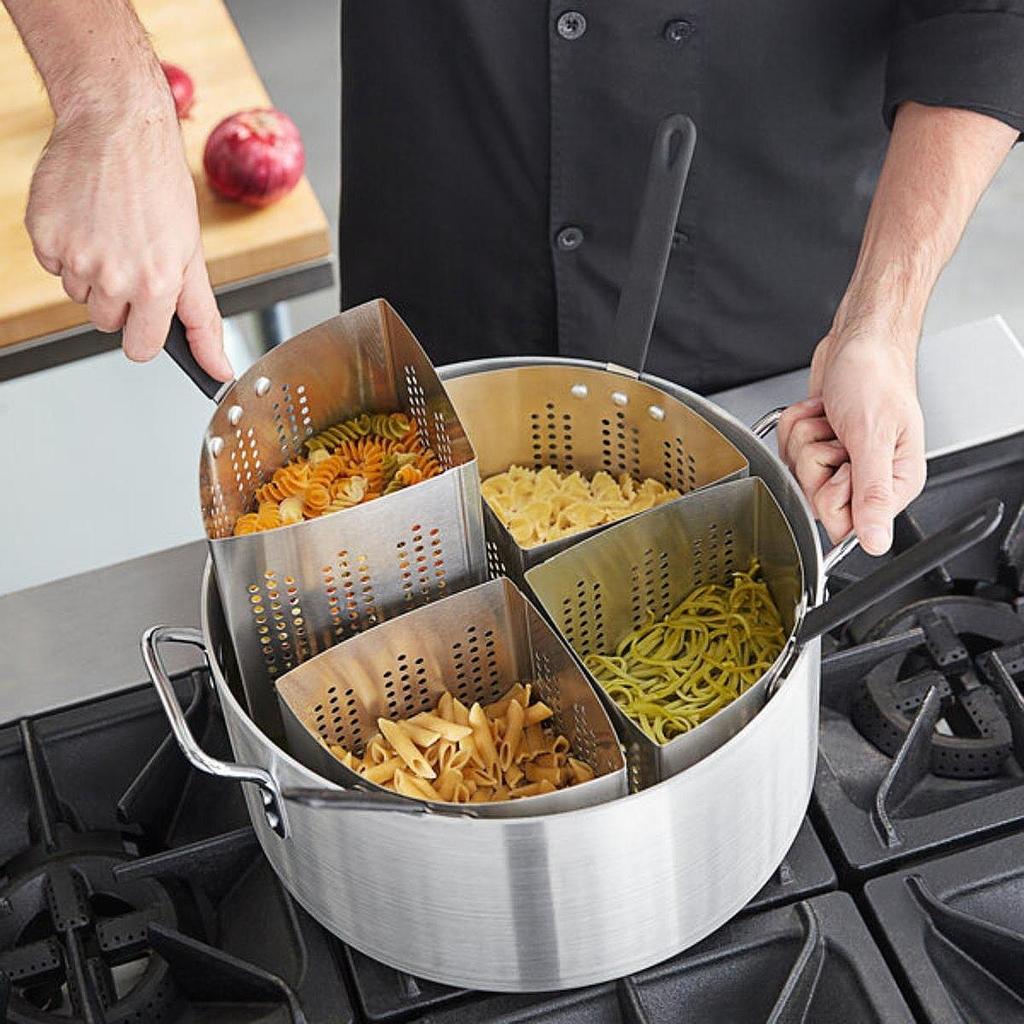 Nerezový víceúčelový vkládací koš do hrnce na těstoviny pro proplachování obilovin 2x2x7 palců Robustní