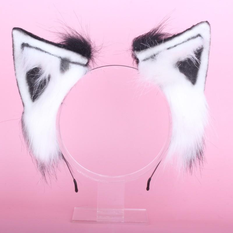 Süßes Lolita-Stirnband mit Fuchsohren und Spitzen-Schleife, Haarschmuck für Damen, Süßer Gothic-Stil
